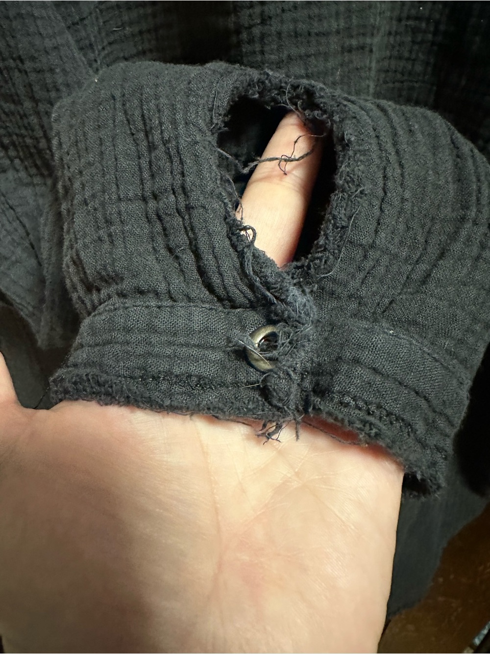 We The Free Black Textured Button-Front Shirt - Picture 6 of 11